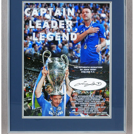 John Terry Chelsea Legend Hand Signed Photograph 23x19" Framed