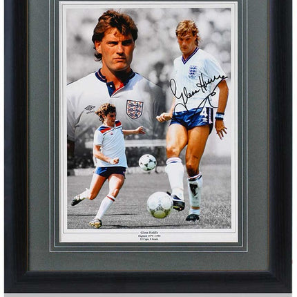Glenn Hoddle England Legend Hand Signed Montage 23x19" Framed