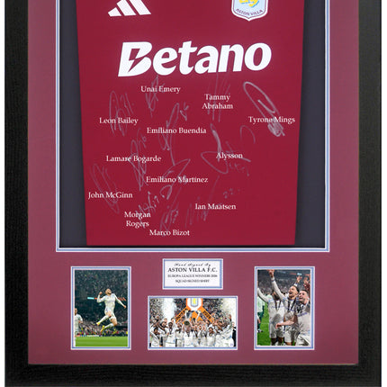 Aston Villa Europa League Winners 2026 Signed by 12 Football Shirt Framed + COA