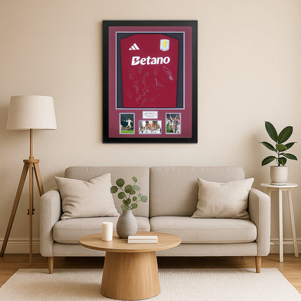 Aston Villa Europa League Winners 2026 Signed by 12 Football Shirt Framed + COA
