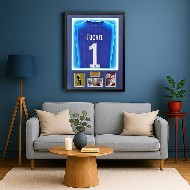 Thomas Tuchel Chelsea Hand Signed Champions of Europe LED Lit Home Shirt