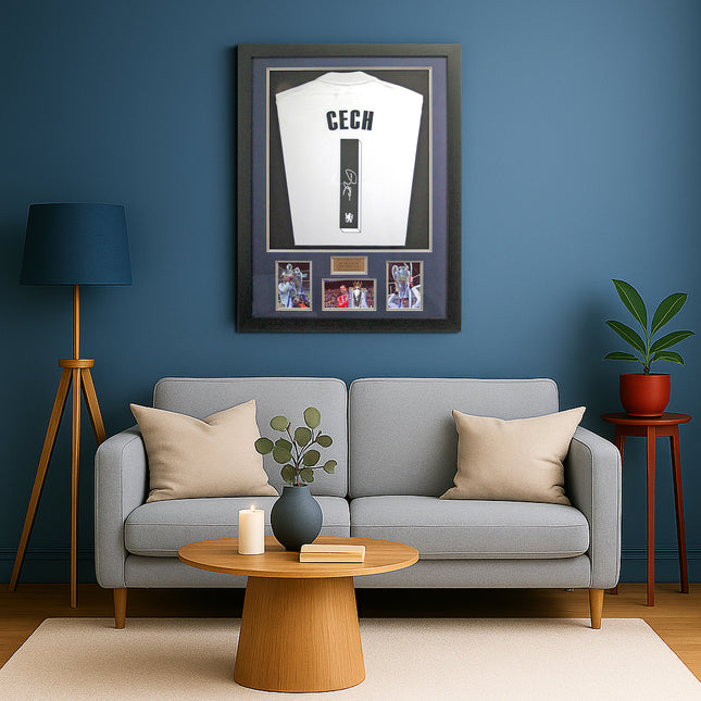 Petr Cech Chelsea Legend Hand Signed Framed Goalkeepers Football Shirt