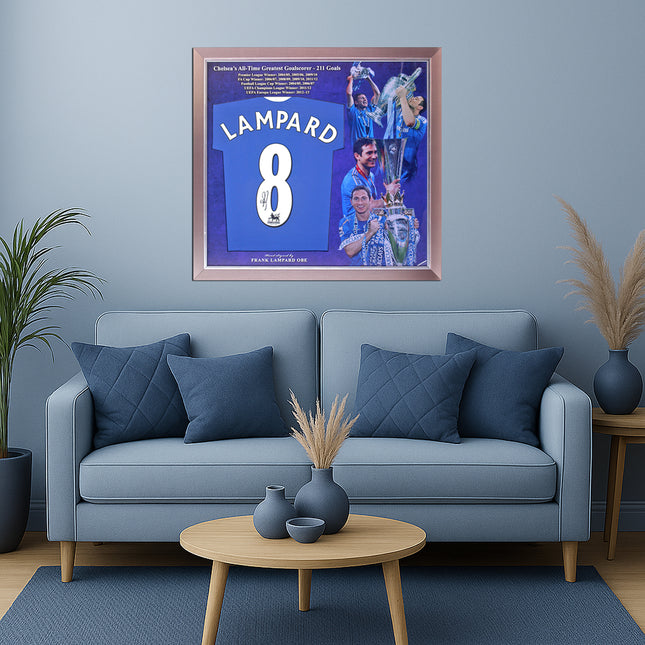 Frank Lampard Chelsea Legend Hand Signed Football Shirt Presentation