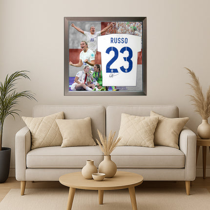 Alessia Russo England Women's Euro Winner 2022 Hand Signed Football Shirt Display