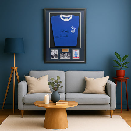 Derek Temple and Mike Trebilcock Everton Legends Hand Signed Football Shirt