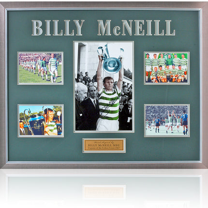 Billy McNeill Celtic Lisbon Lions Hand Signed Large Presentation