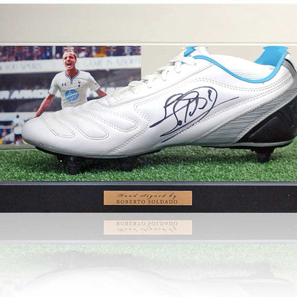 Roberto Soldado Tottenham Hotspur Hand Signed Football Boot Display