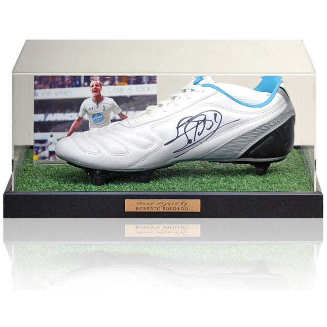 Roberto Soldado Tottenham Hotspur Hand Signed Football Boot Display