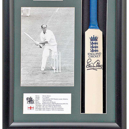 Brian Close England & Yorkshire CCC Hand Signed Mini Cricket Bat