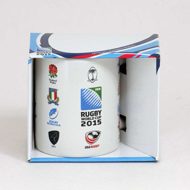 Official IRB Rugby World Cup 2015 Competing Countries Logo Mug Brand New Boxed