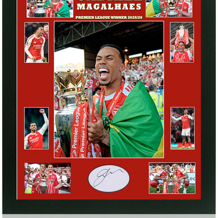 Gabriel Signed Arsenal Premier League Winner 2026 Montage 27x23in Framed