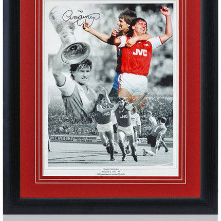 Charlie Nicholas Arsenal Legend Hand Signed Montage 23x19" Framed