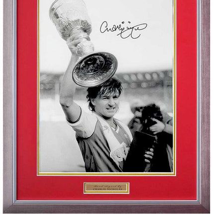 Charlie Nicholas Arsenal Legend Hand Signed Photograph 23x19" Framed