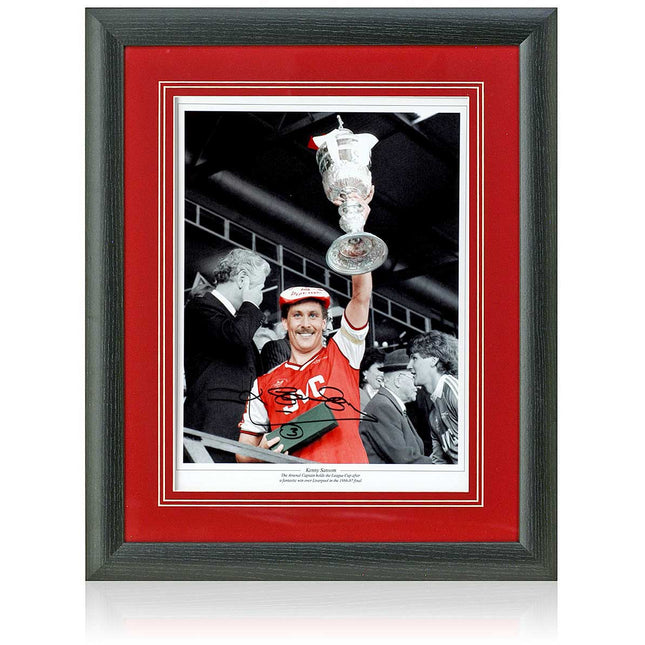 Kenny Sansom Arsenal Legend 1987 League Cup Hand Signed Montage 23x19" Framed