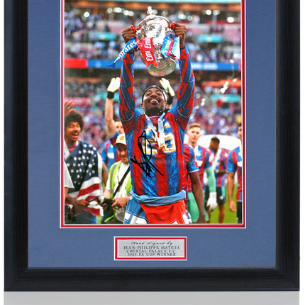 Jean-Philippe Mateta Crystal Palace 2025 FA Cup Winner Hand Signed Photograph 23x19" Framed