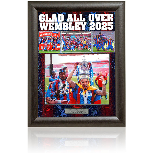 Daniel Munoz Crystal Palace 2025 FA Cup Winner Hand Signed Photo Presentation 15x19" Framed