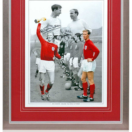 Jack Charlton England Legend Hand Signed World Cup 1966 Montage 23x19" Framed