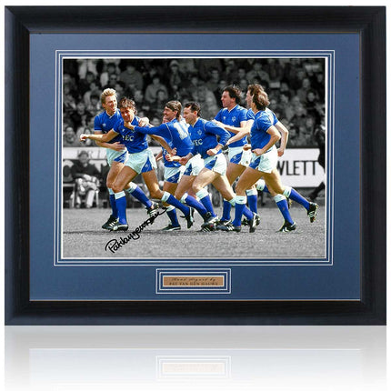 Pat Van Den Hauwe Signed 1987 First Division Title Everton Photograph 23x19" Framed