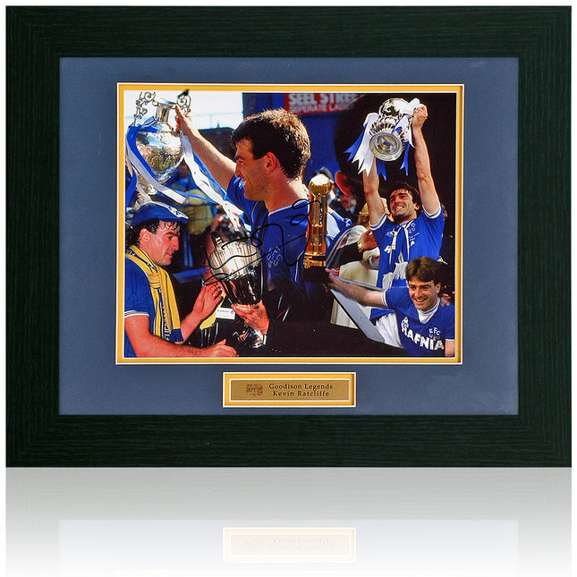 Kevin Ratcliffe Everton Legend Hand Signed Trophies Montage 42x34cm Framed
