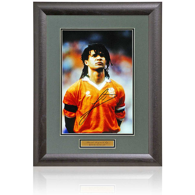 Ruud Gullit Netherlands Legend Hand Signed Photograph 19x15in Framed