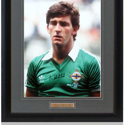 Norman Whiteside Northern Ireland Legend Hand Signed Photograph 23x19" Framed
