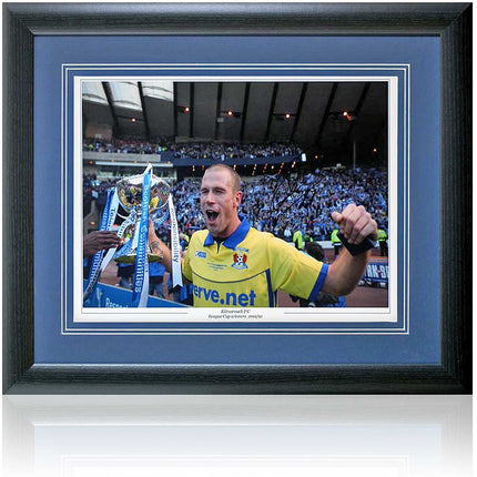 Dietmar Van Tourhout Hand Signed Kilmarnock Scottish League Cup Photograph 23x19" Framed