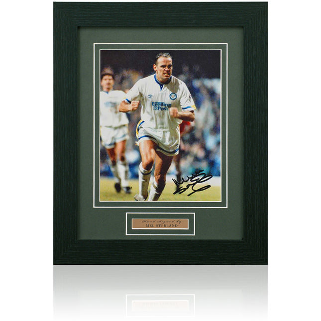 Mel Sterland Leeds United Legend Hand Signed Photograph 17x14" Framed