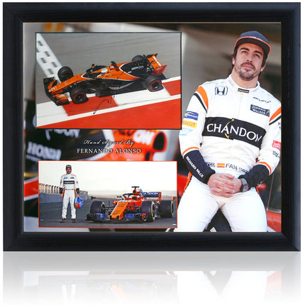Fernando Alonso Formula 1 Legend Signed F1 Photo Presentation 23x19in Framed