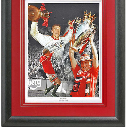 Lee Sharpe Manchester United Legend Hand Signed Photograph 23x19" Framed