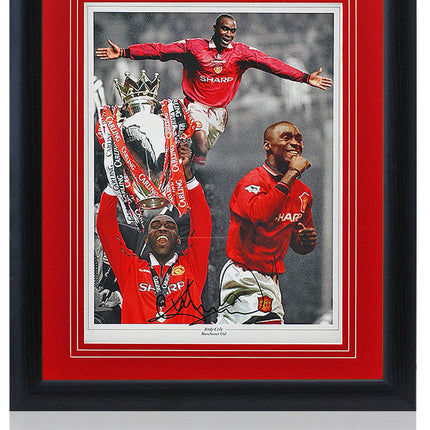 Andy Cole Manchester United Legend Hand Signed 23x19" Framed Montage