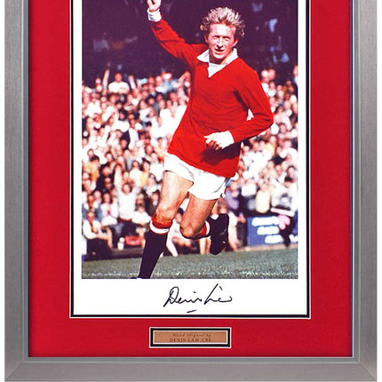 Denis Law Manchester United Legend Hand Signed Photograph 23x19" Framed
