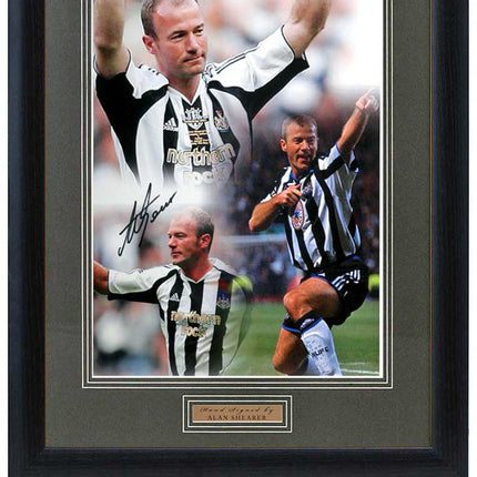 Alan Shearer Newcastle United Legend Hand Signed Montage 23x19" Framed