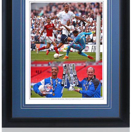 Jermaine Beckford Preston North End Hand Signed Montage 23x19" Framed