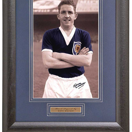 Dave Mackay Scotland Football Legend Hand Signed Photograph 15x19" Framed