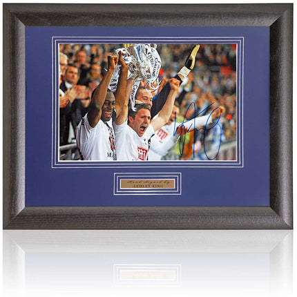 Ledley King Tottenham Hotspur 2008 League Cup Hand Signed Photograph 15x19" Framed