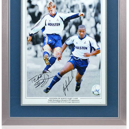 Sheringham and Ferdinand Hand Signed Tottenham Hotspur Montage 23x19" Framed
