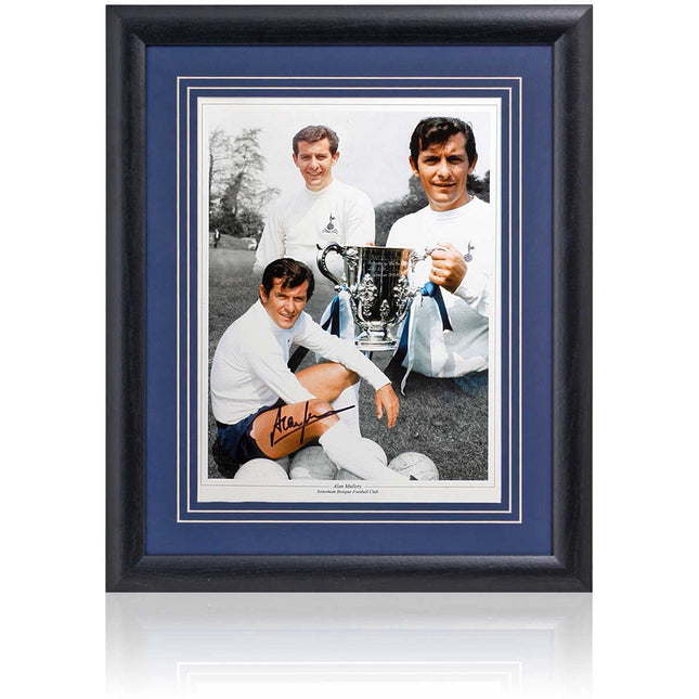 Alan Mullery Hand Signed Tottenham Hotspur Montage 23x19" Framed