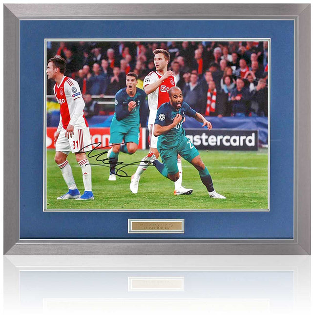 Lucas Moura Tottenham Hotspur Legend Hand Signed Photograph 23x19" Framed