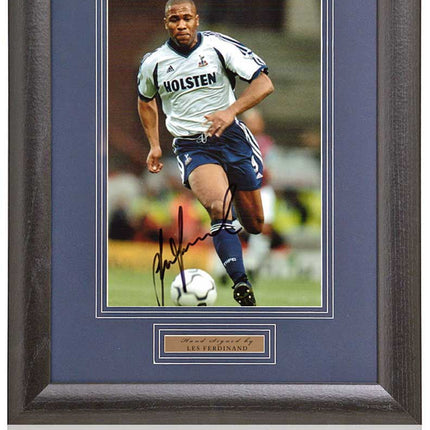 Les Ferdinand Tottenham Hotspur Legend Hand Signed Photograph 15x19" Framed