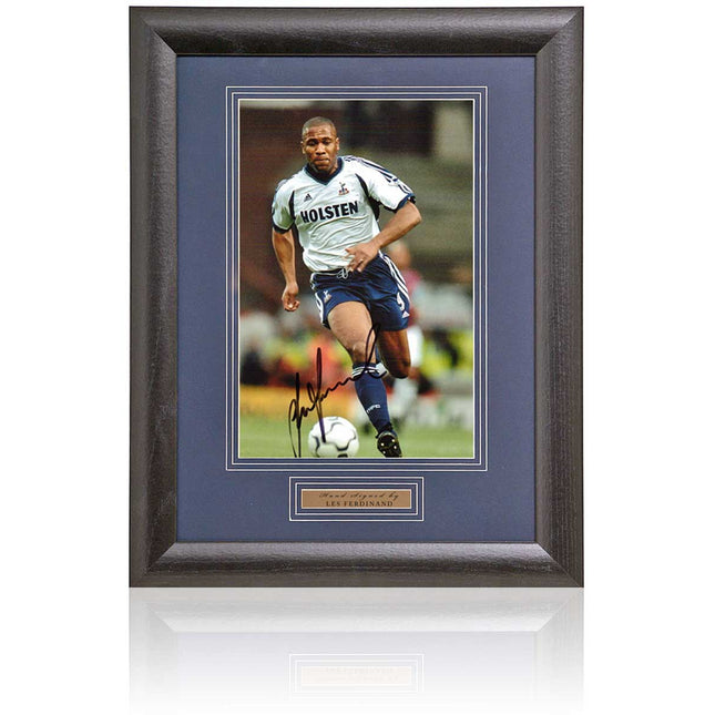 Les Ferdinand Tottenham Hotspur Legend Hand Signed Photograph 15x19" Framed
