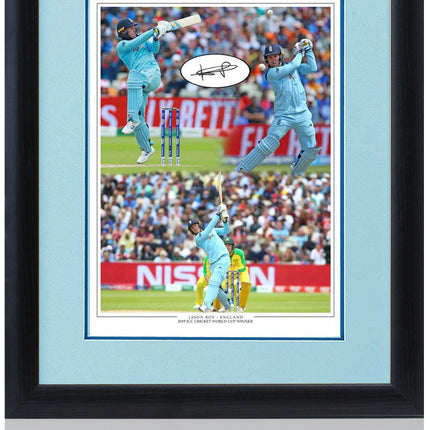 Jason Roy England Cricket World Cup 2019 Signed Montage 23x19in Framed + COA