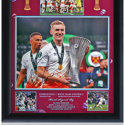 Flynn Downes West Ham Hand Signed Europa Conference League Montage 23x19in Framed