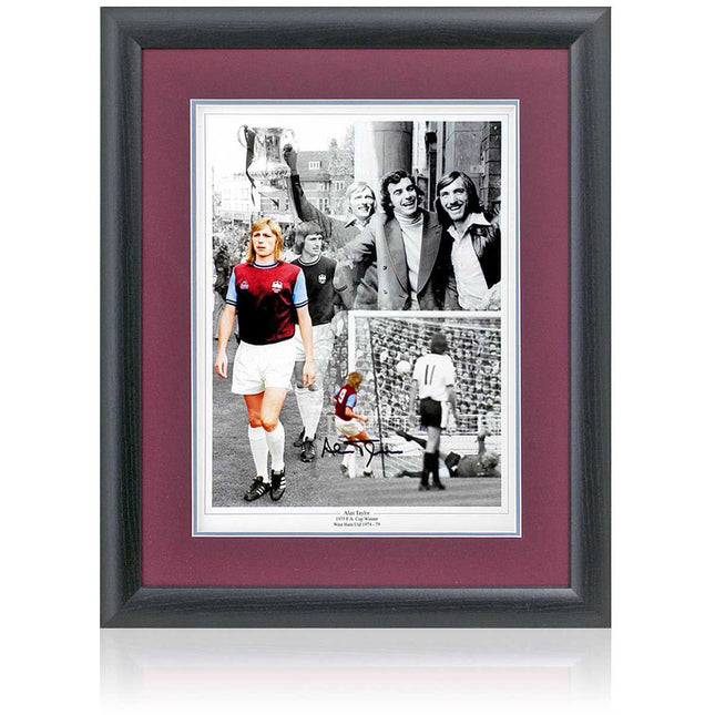 Alan Taylor West Ham United Hand Signed 1975 FA Cup Montage 23x19" Framed