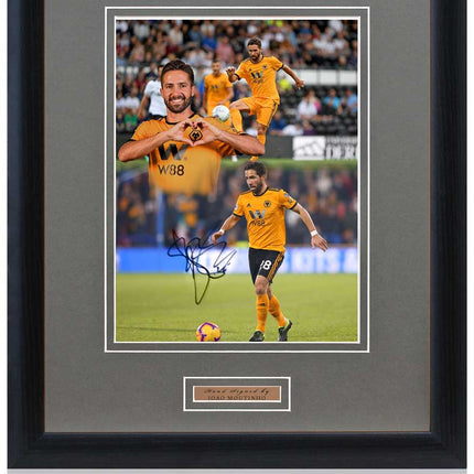 Joao Moutinho Wolverhampton Wanderers Hand Signed Montage 23x19" Framed
