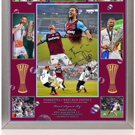 Tomas Soucek West Ham Hand Signed Europa Conference League Montage 23x19" Framed