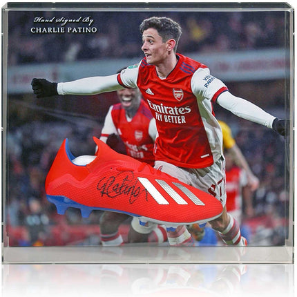 Charlie Patino Arsenal Hand Signed Football Boot Large Display