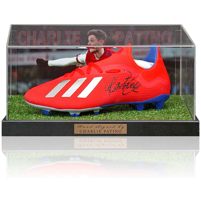 Charlie Patino Hand Signed Arsenal Football Boot Graphic Display