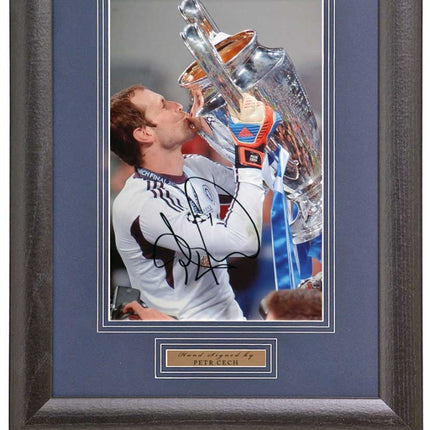 Petr Cech Chelsea Hand Signed 2012 European Cup Winner Photograph 15x19" Framed