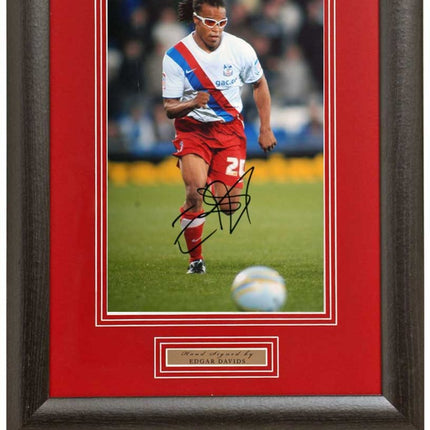 Edgar Davids Crystal Palace Hero Hand Signed Photograph 15x19" Framed