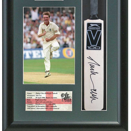 Phil Tufnell England Middlesex CCC Hand Signed Mini Cricket Bat